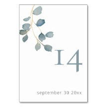 Minimalist Dusty Blue Botanical Wedding