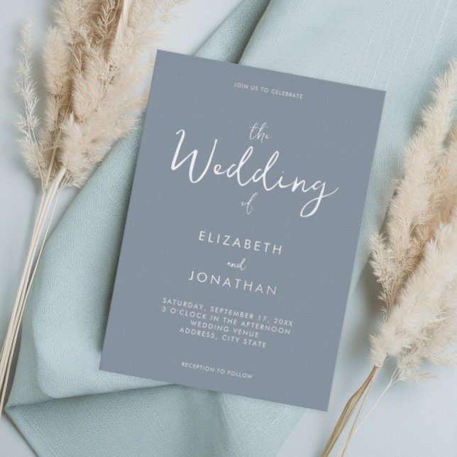 Minimalist Dusty Blue Calligraphy Wedding (Creator Uploaded)