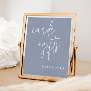 Minimalist Dusty Blue Cards and Gifts Sign
