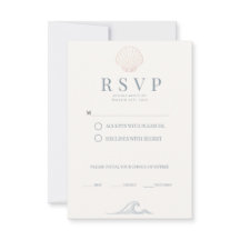 Minimalist Dusty Blue Coastal Seashell Wedding