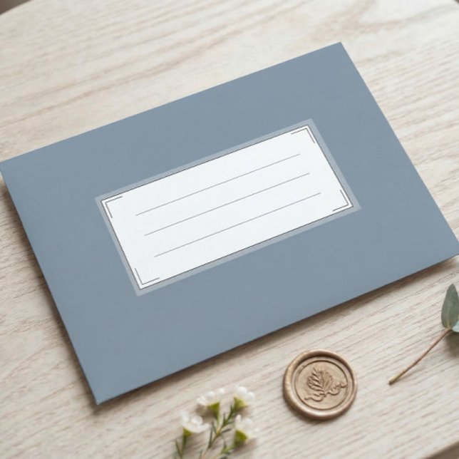 Minimalist Dusty Blue Elegant Lines Wedding  Envelope (Creator Uploaded)
