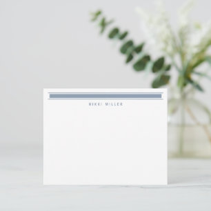 Minimalist Dusty Blue Monogram Modern Border Card