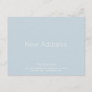 Minimalist Dusty Blue Moving Announcement Postcard