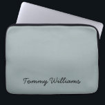 Minimalist Dusty Blue Professional Simple Laptop Sleeve<br><div class="desc">These simple,  minimalist can be personalised to include a name or any text of your choice. If you don't want any text and would prefer just a blank,  then you can simply delete the text.</div>