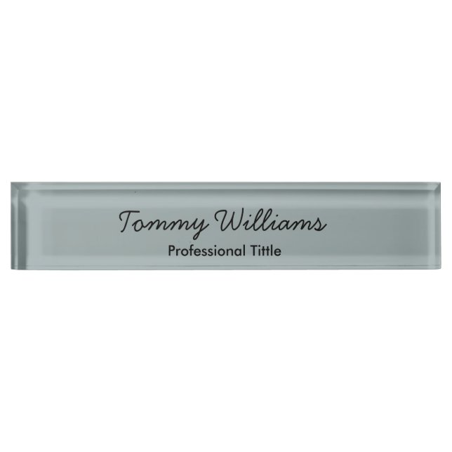 Minimalist Dusty Blue Professional Simple Nameplate (Front)