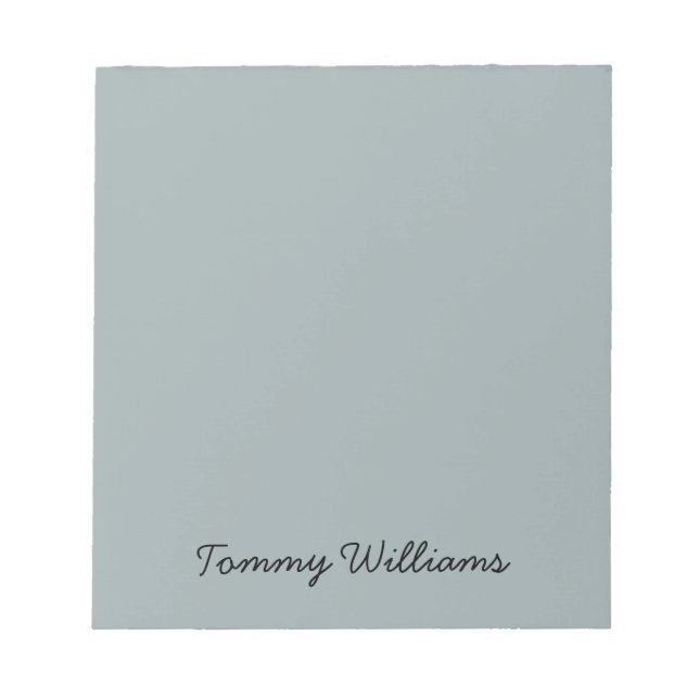 Minimalist Dusty Blue Professional Simple Notepad (Front)