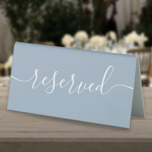 Minimalist Dusty Blue Script Reserved