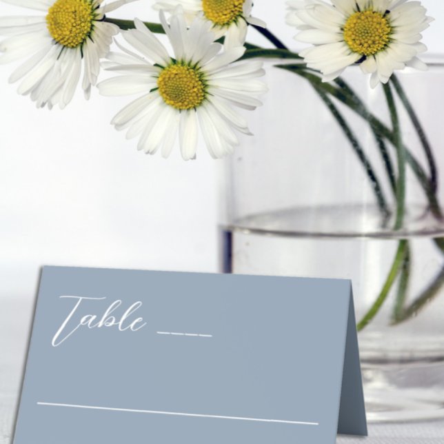 Minimalist Dusty Blue Wedding Place Card (Creator Uploaded)