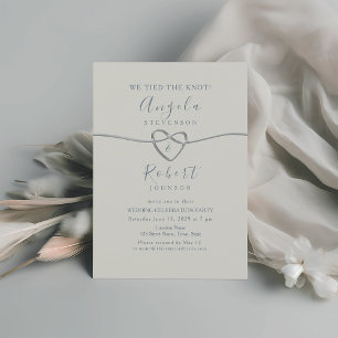 Minimalist Dusty Blue Wedding Reception Invitation
