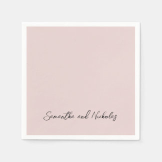 Minimalist Dusty Pink Calligraphy Script Napkin