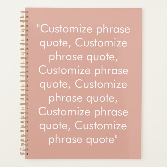 Minimalist dusty pink custom text quote modern planner (Front)
