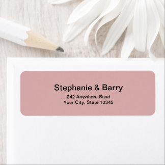Minimalist Dusty Pink Wedding Return Address Label