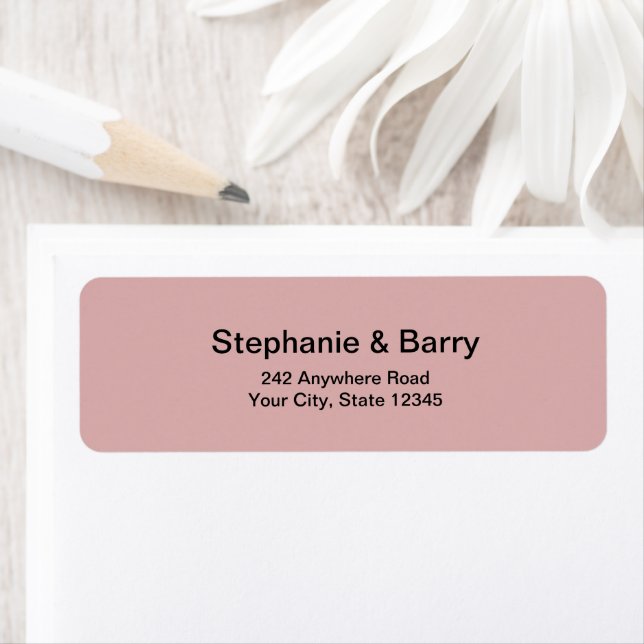 Minimalist Dusty Pink Wedding Return Address Label (Insitu)