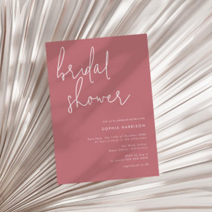 Minimalist Dusty Rose Bridal Shower Invitation