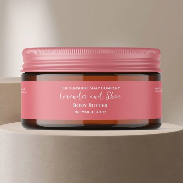 Minimalist Dusty Rose Cosmetics Jar Label (Creator Uploaded)