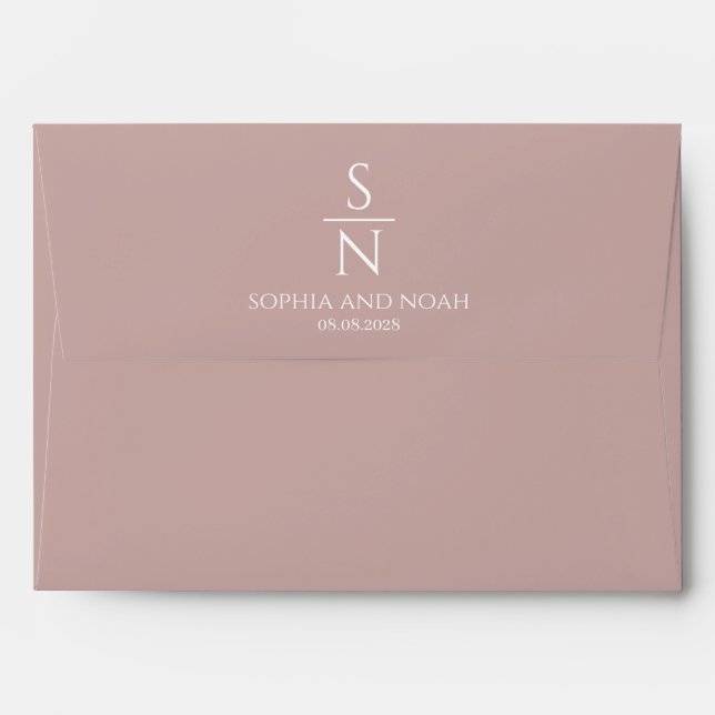 Minimalist Dusty Rose  Envelope (Back (Top Flap))