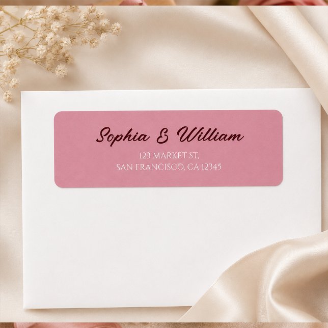 Minimalist Dusty Rose Pink Return Address   Label (Creator Uploaded)