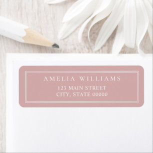 Minimalist Dusty Rose Two Border Return Address Label