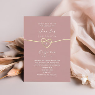 Minimalist Dusty Rose Wedding Invitation