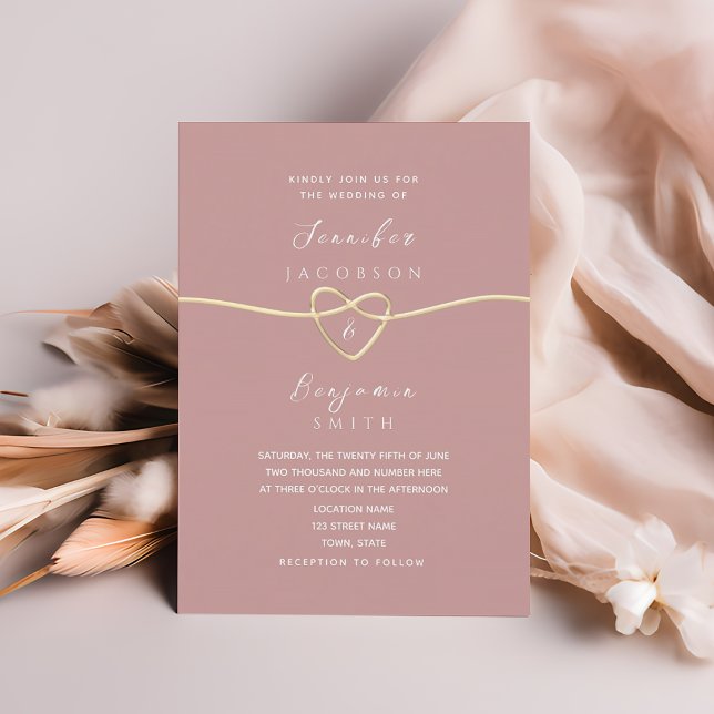 Minimalist Dusty Rose Wedding Invitation (Creator Uploaded)