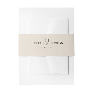 Minimalist Dusty RoseWedding Invitation Belly Band