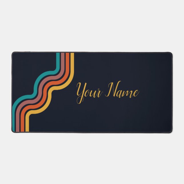 Minimalist Dynamic Boho Road Abstract Flowing  Desk Mat (Front)