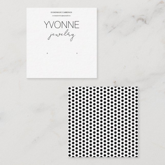 Minimalist Earring Display  Business Card (Front/Back)