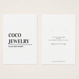 Minimalist Earring Jewellery Display Card
