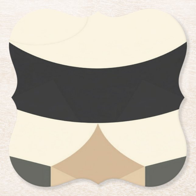 Minimalist Earth Geometry Journal –custom bracket  Paper Coaster (Front)