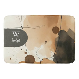 Minimalist Earth Palette Composition Bath Mat