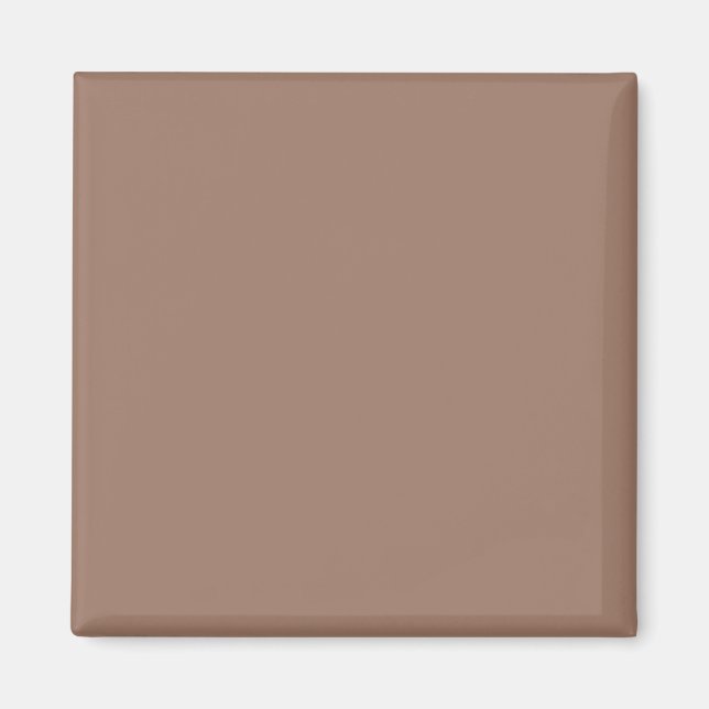 Minimalist Earthy Brown Square Magnet (Front)