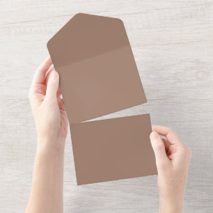 Minimalist Earthy Brown Wedding Invitation