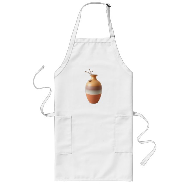 Minimalist Earthy Ceramic Vase Long Apron (Front)