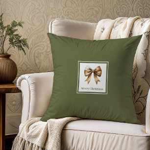 Minimalist Earthy Family Name Christmas Pillow