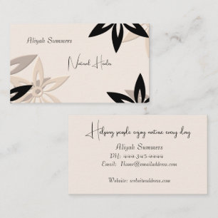 Minimalist Earthy Floral Meditation Business Card