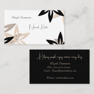 Minimalist Earthy Floral Meditation Business Card