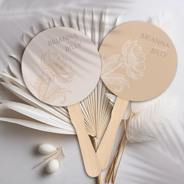 Minimalist Earthy Floral Wedding Fan (Creator Uploaded)