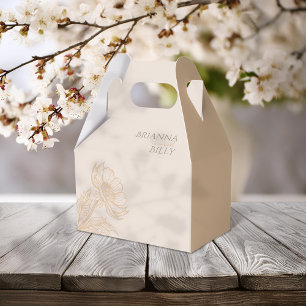 Minimalist Earthy Floral Wedding Favour Box