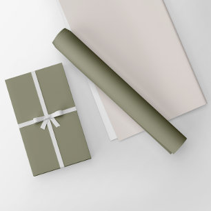 Minimalist Earthy Olive Green Plain Solid Colour Wrapping Paper
