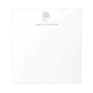 Minimalist Earthy Pastel Botanicals Personalised  Notepad
