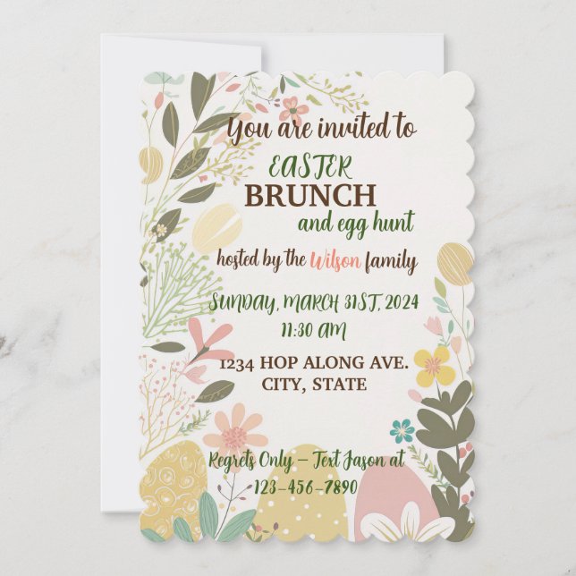 🌼 Minimalist Easter Brunch & Egg Hunt Invitation (Front)