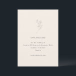 Minimalist Ecru Floral Line Art Elegant Wedding Save The Date<br><div class="desc">Minimalist Ecru Floral Line Art Elegant Wedding Save the Date</div>
