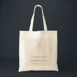 Minimalist Ecru Floral Line Art Wedding Custom Tote Bag<br><div class="desc">Minimalist Ecru Floral Line Art Elegant Wedding Custom Tote Bag</div>