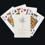 Minimalist Ecru Palm Tree Line Art Custom Wedding Playing Cards<br><div class="desc">Minimalist Ecru Palm Tree Line Art Elegant Custom Wedding Playing Cards</div>