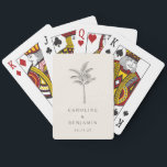 Minimalist Ecru Palm Tree Line Art Custom Wedding Playing Cards<br><div class="desc">Minimalist Ecru Palm Tree Line Art Elegant Custom Wedding Playing Cards</div>