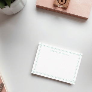 Minimalist Edgy Geometric Two Border Sage Green Card