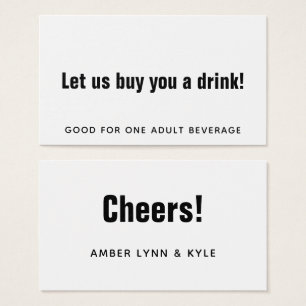 Minimalist, Editable Black on White Drink Tickets