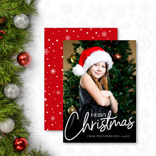 Minimalist Editable Colour Photo Christmas Card