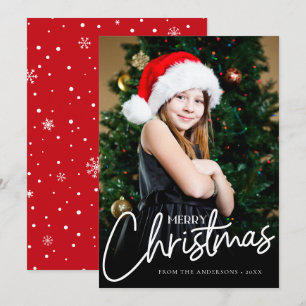 Minimalist Editable Colour Photo Christmas Card