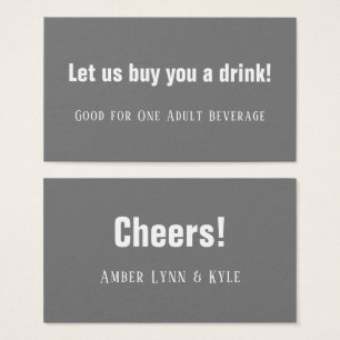 Minimalist, Editable Grey Drink Tickets